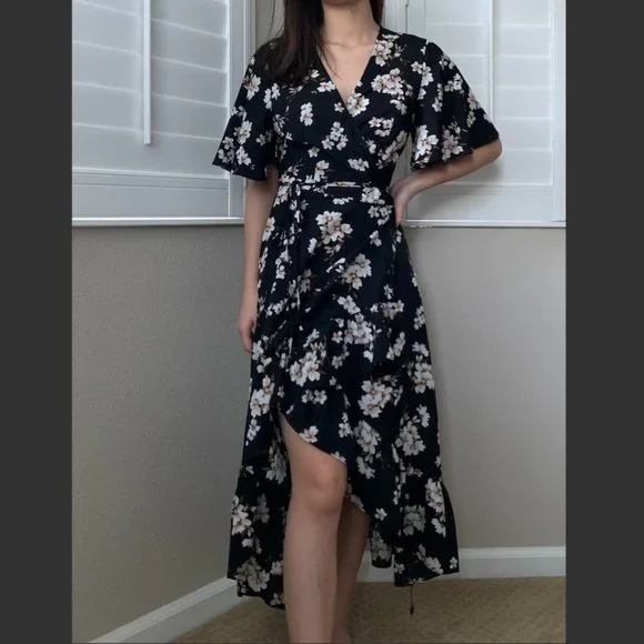 velvet bodycon midi dress Luxe Velvet Wrap Front Midi Dress